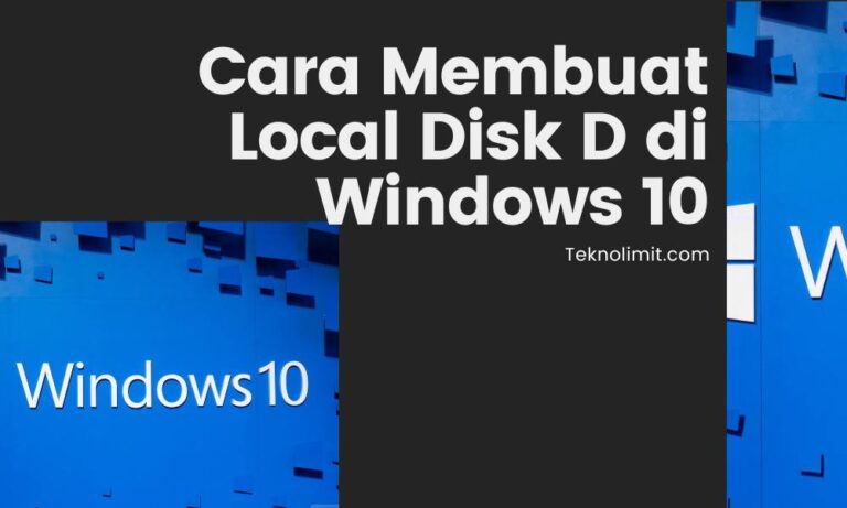Cara Membuat Local Disk D di Windows 10