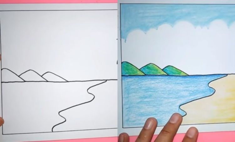 Cara dan Tips Menggambar Pemandangan Pantai yang Mudah