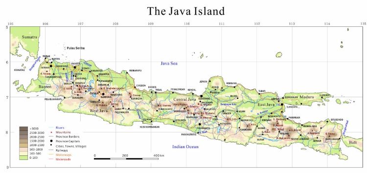 Gambar Peta Pulau Jawa dan Keterangannya