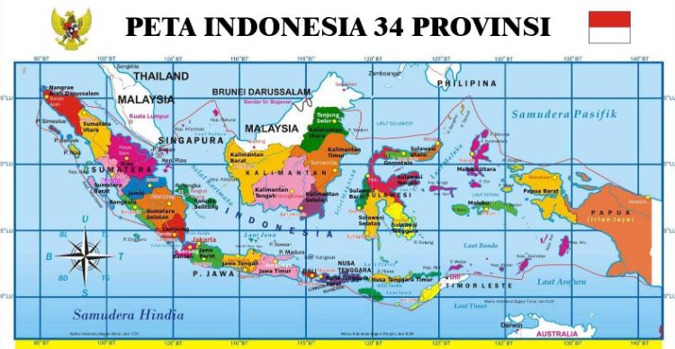 Peta 34 Provinsi HD Lengkap Dengan Nama