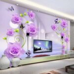 Wallpaper Motif Bunga Rose Ungu