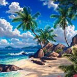 gambaran pemandangan pantai