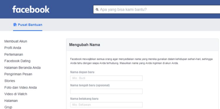 Cara Mengganti Nama Facebook dengan Bahasa Arab