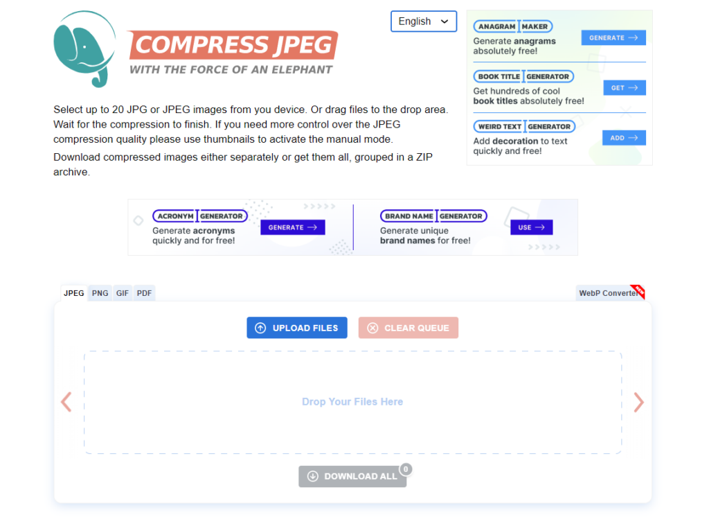Gunakan situs CompressJPEG untuk kompres foto online