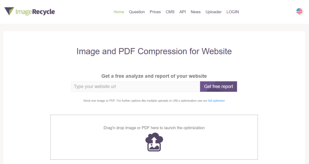 Gunakan situs ImageRecycle untuk kompres foto online