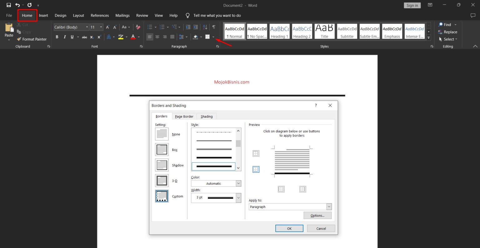 4 Cara Membuat Garis Di Microsoft Word Dengan Mudah Cepat 4 Cara Membuat Garis Di Microsoft Word Dengan Mudah Cepat
