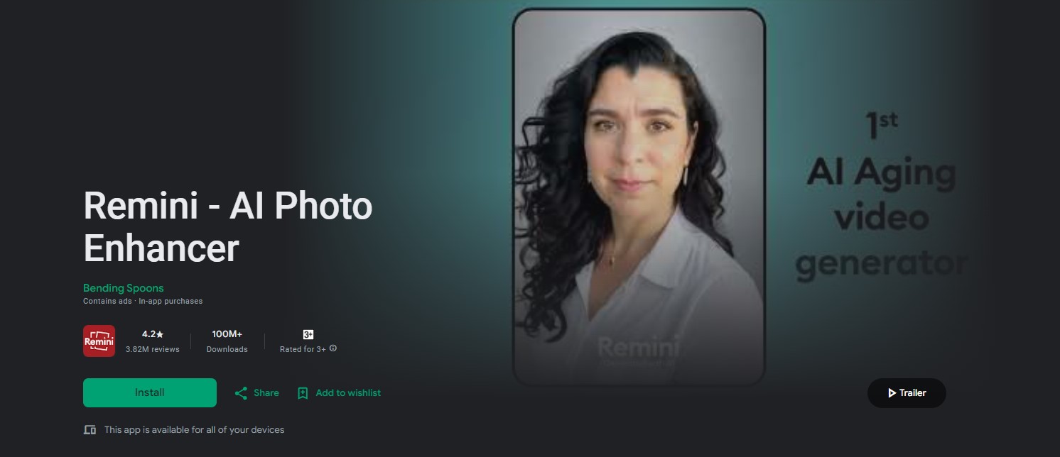 Remini – AI Photo Enhancer untuk mengubah kualiatas gambar atau foto menjadi hd